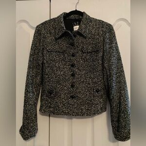 INC International Concepts Black and White Tweed Blazer